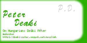 peter deaki business card